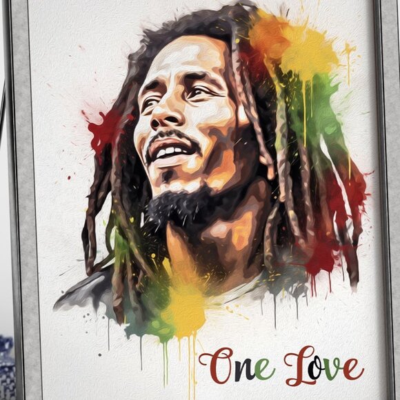 4x6 Bob Marley One Love Fantasy Art Watercolor Oil Painting Glossy Art Print - Picture 4 of 6